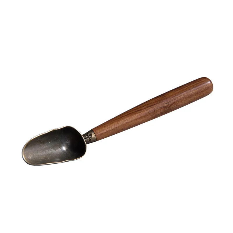 18cm Ebony/rosewood Wood Handle Curved Bronze Tea Scoop Shovel Kung Fu Tea Spoon Tea Ceremony Accessories
18cm Ebony/rosewood Wood Handle Curved Bronze Tea Scoop Shovel Kung Fu Tea Spoon Tea Ceremony Accessories