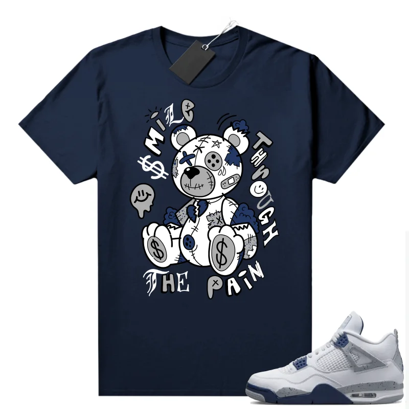 Midnight Navy 4s Unisex Shirts Sneaker Match T Shirt Navy Smile through the Pain Men Streetwear 100% Cotton Graphic Tees
Midnight Navy 4s Unisex Shirts Sneaker Match T Shirt Navy Smile through the Pain Men Streetwear 100% Cotton Graphic Tees