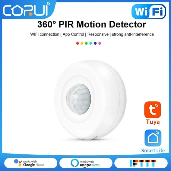 Датчик движения CoRui Tuya, инфракрасный датчик с Wi-Fi и PIR, для умного дома, с дистанционным управлением
Датчик движения CoRui Tuya, инфракрасный датчик с Wi-Fi и PIR, для умного дома, с дистанционным управлением