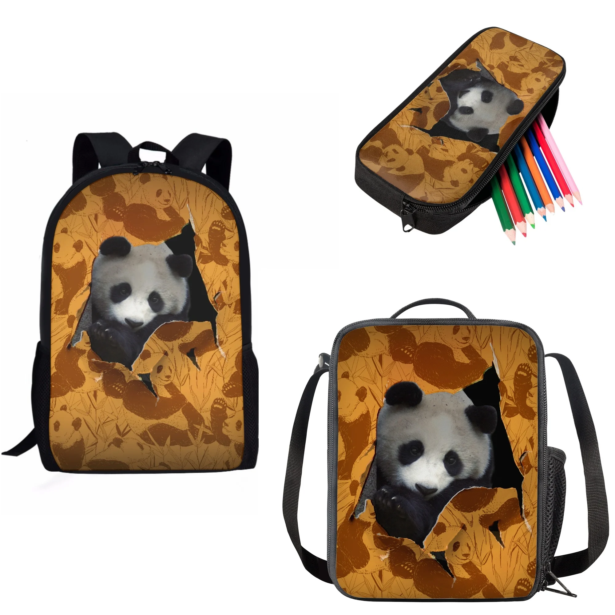 FORUDESIGNS Polyester Bookbags for Student Animal Panda Print Child Kids Shoulder Lunch Bags Book Large Capacity Pouch Backpack
FORUDESIGNS Polyester Bookbags for Student Animal Panda Print Child Kids Shoulder Lunch Bags Book Large Capacity Pouch Backpack