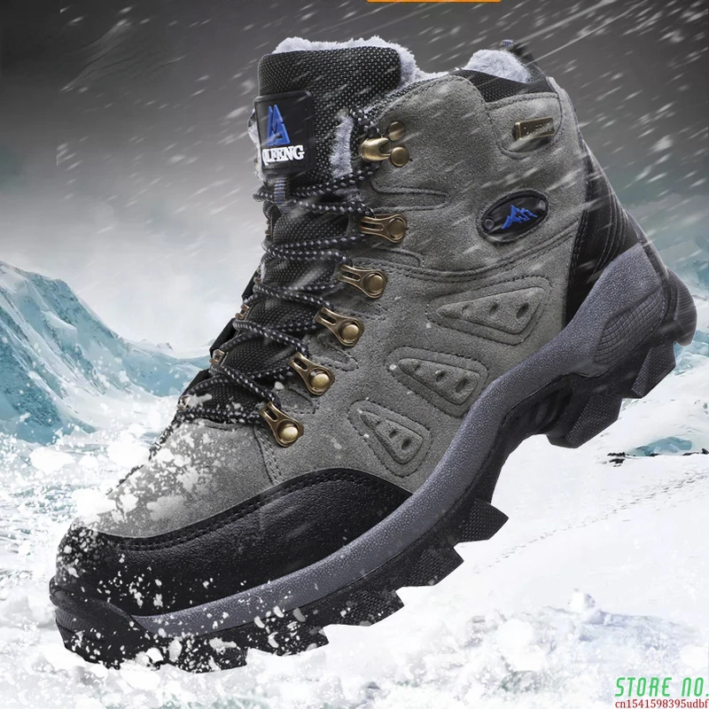 

New arrival Winter Pro-Mountain Outdoor Hiking Shoes For Men Women Add Fur Hiking Boots Walking Warm Training Trekking Footwear