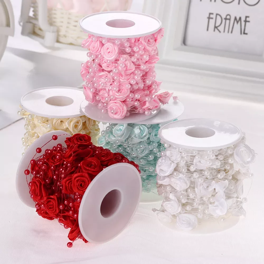 5M Fishing Line Artificial Pearls Beads Chain Garland Rose Flowers For Wedding Paty Bridal Bouquet Flower Decoration Supplies
5M Fishing Line Artificial Pearls Beads Chain Garland Rose Flowers For Wedding Paty Bridal Bouquet Flower Decoration Supplies