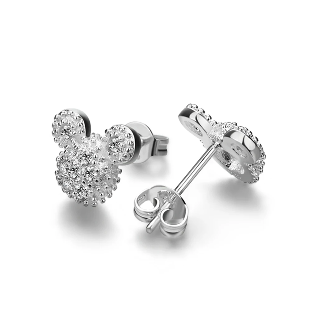 Classic Women 100% 925 Sterling Silver Earring Inlaid Zircon Mickey Stud Earrings Italian Design for Girl Not Allergic Colorfast
Classic Women 100% 925 Sterling Silver Earring Inlaid Zircon Mickey Stud Earrings Italian Design for Girl Not Allergic Colorfast