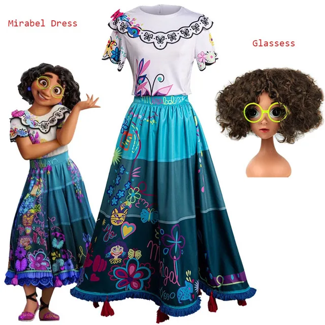 Mirabel Cosplay Costume Wig Eyeglass Movie Women Fantasia Ladies Halloween Party Costume Hair Disguise Female Women Role Play
Mirabel Cosplay Costume Wig Eyeglass Movie Women Fantasia Ladies Halloween Party Costume Hair Disguise Female Women Role Play