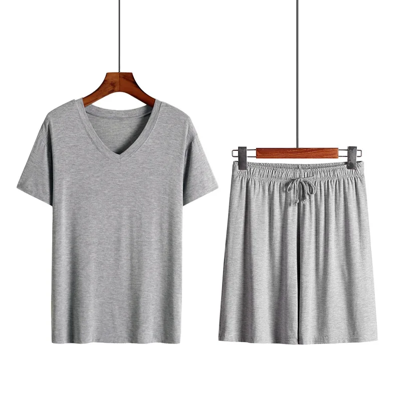 Мужской пижамный комплект L-4XL из модала, крутая одежда для сна с V-образным вырезом, тонкая женская домашняя одежда, шорты с коротким рукавом, одежда для отдыха, ночное белье
Мужской пижамный комплект L-4XL из модала, крутая одежда для сна с V-образным вырезом, тонкая женская домашняя одежда, шорты с коротким рукавом, одежда для отдыха, ночное белье