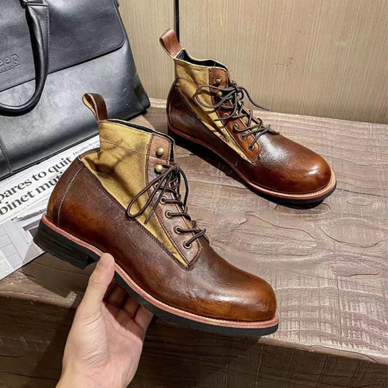 Fashion Paratrooper Motorcycle Male's Boots Warm Waterproof Heightening Men's Boots Comfortable Japanese Retro Casual Men's Shoe
Fashion Paratrooper Motorcycle Male's Boots Warm Waterproof Heightening Men's Boots Comfortable Japanese Retro Casual Men's Shoe