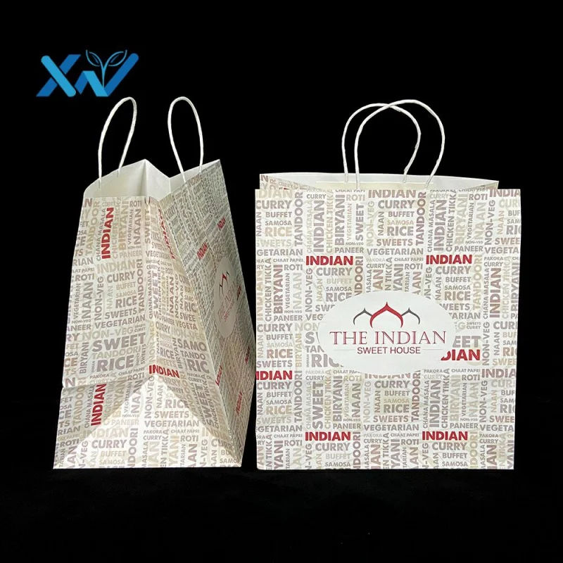 Hot Sell Customized Eco-friendly Full Printed Retail Clothing Shopping White Paper Bag Restaurant Take Away Paper Bag
Hot Sell Customized Eco-friendly Full Printed Retail Clothing Shopping White Paper Bag Restaurant Take Away Paper Bag