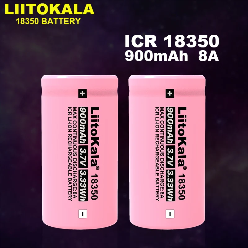 10-100PCS Liitokala ICR 18350 900mAh 8A Rechargeable Lithium Battery 3.7V Power Cylindrical Lamps Electronic Cigarette Smoking
10-100PCS Liitokala ICR 18350 900mAh 8A Rechargeable Lithium Battery 3.7V Power Cylindrical Lamps Electronic Cigarette Smoking