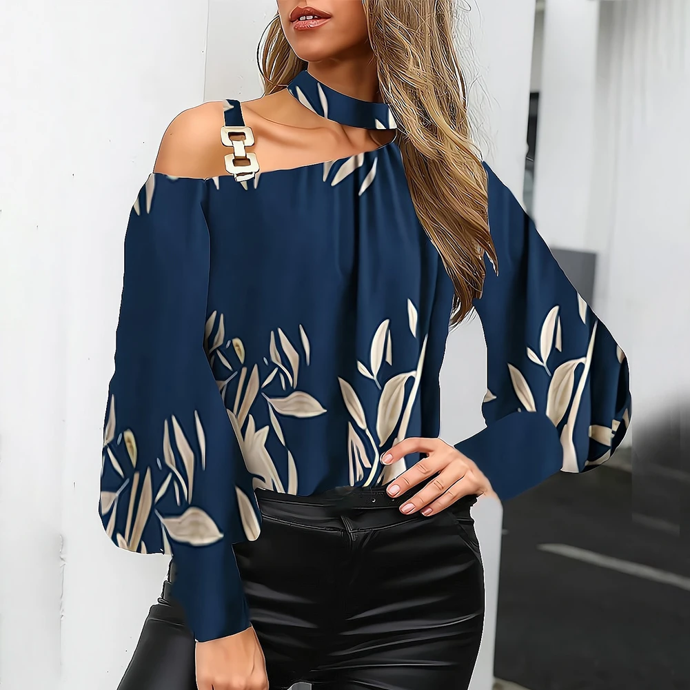 Women One-Shoulder Blouse Casual Halter Lantern Long Sleeve Commuter Print Loose Elegant Youth Woman Clothing Shirts And Blouses
Women One-Shoulder Blouse Casual Halter Lantern Long Sleeve Commuter Print Loose Elegant Youth Woman Clothing Shirts And Blouses