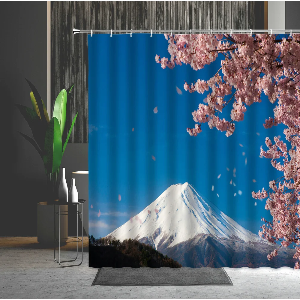 Rural Mountain Scenery Shower Curtain Cherry Blossom Pine Tree Forest Cottages Bathroom Decor Waterproof Bath Curtains with Hook
Rural Mountain Scenery Shower Curtain Cherry Blossom Pine Tree Forest Cottages Bathroom Decor Waterproof Bath Curtains with Hook