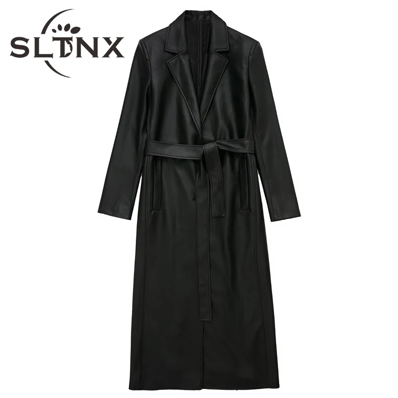 Женские зимние тренчи SLTNX 2022, черные кожаные длинные пальто, женское теплое плотное пальто с длинным рукавом и отложным воротником, ветровка
Женские зимние тренчи SLTNX 2022, черные кожаные длинные пальто, женское теплое плотное пальто с длинным рукавом и отложным воротником, ветровка