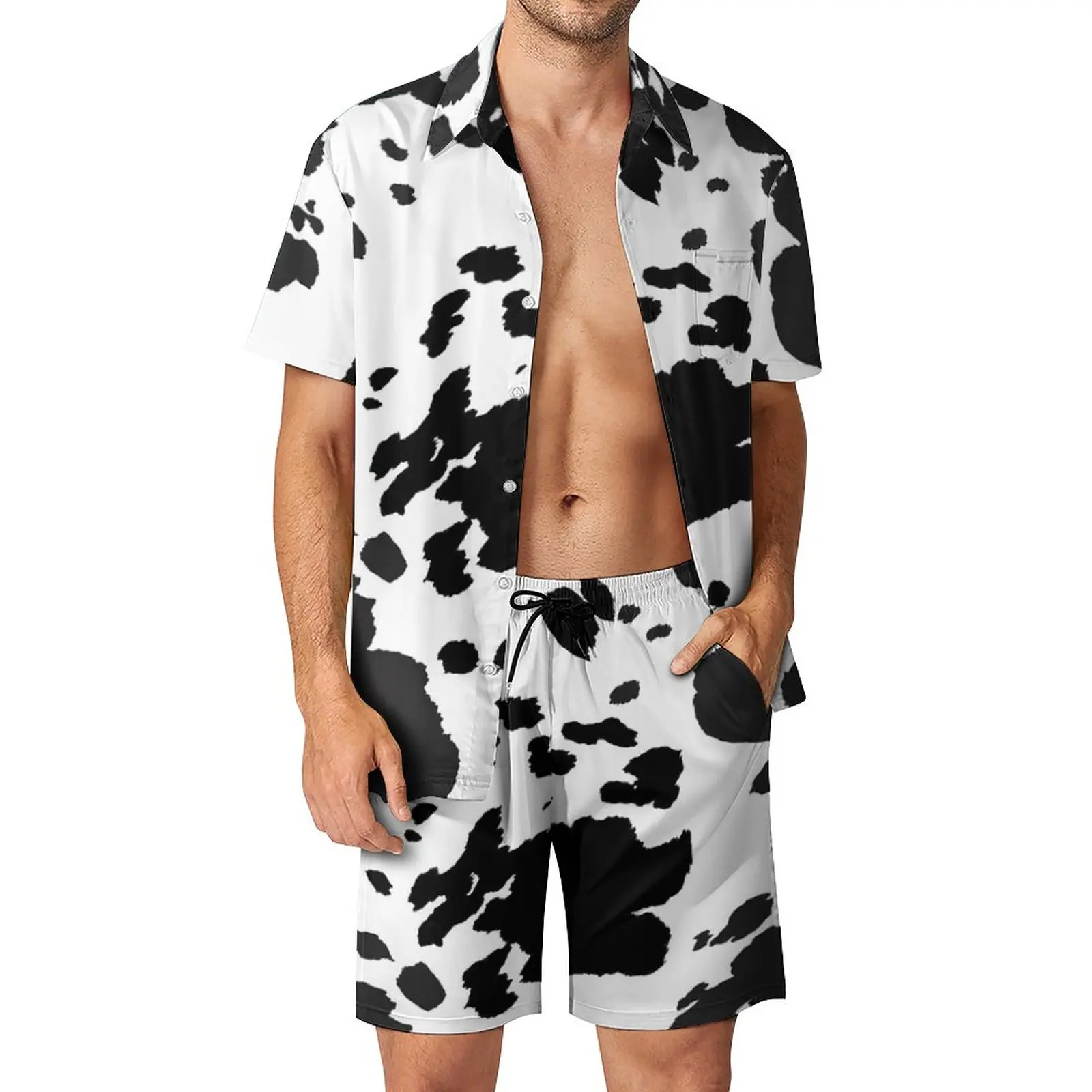 Cow Print Pattern Men's Beach Suit Hot Sale 2 Pieces Pantdress top Quality Going Out USA Size
Cow Print Pattern Men's Beach Suit Hot Sale 2 Pieces Pantdress top Quality Going Out USA Size
