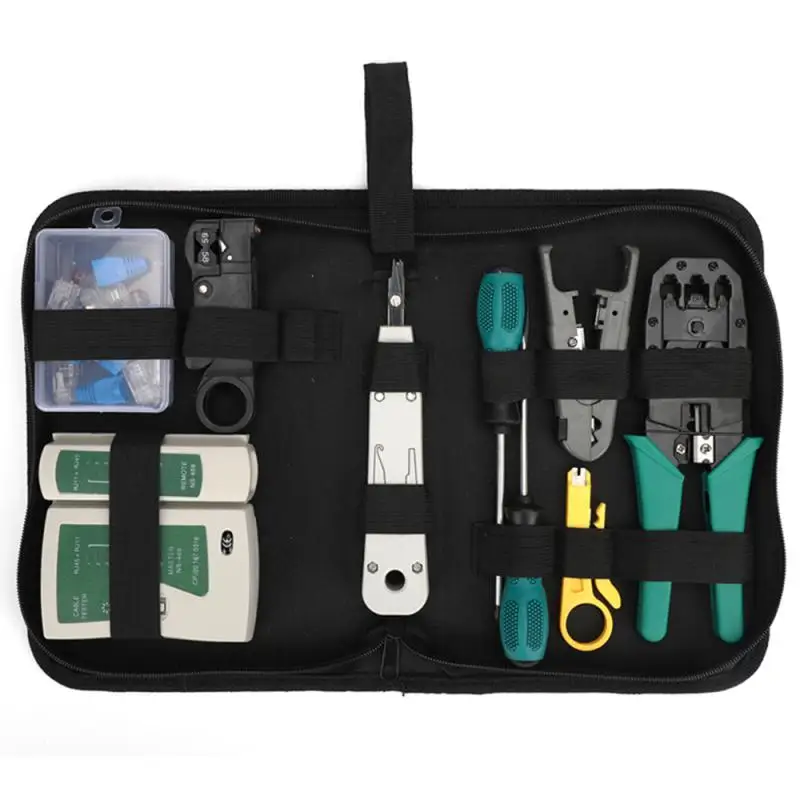 Multifuctional Portable Ethernet Network Hardware Bag Tool Network Cable Crimper Pliers Tools Kit Network Repairing Tool Set
Multifuctional Portable Ethernet Network Hardware Bag Tool Network Cable Crimper Pliers Tools Kit Network Repairing Tool Set