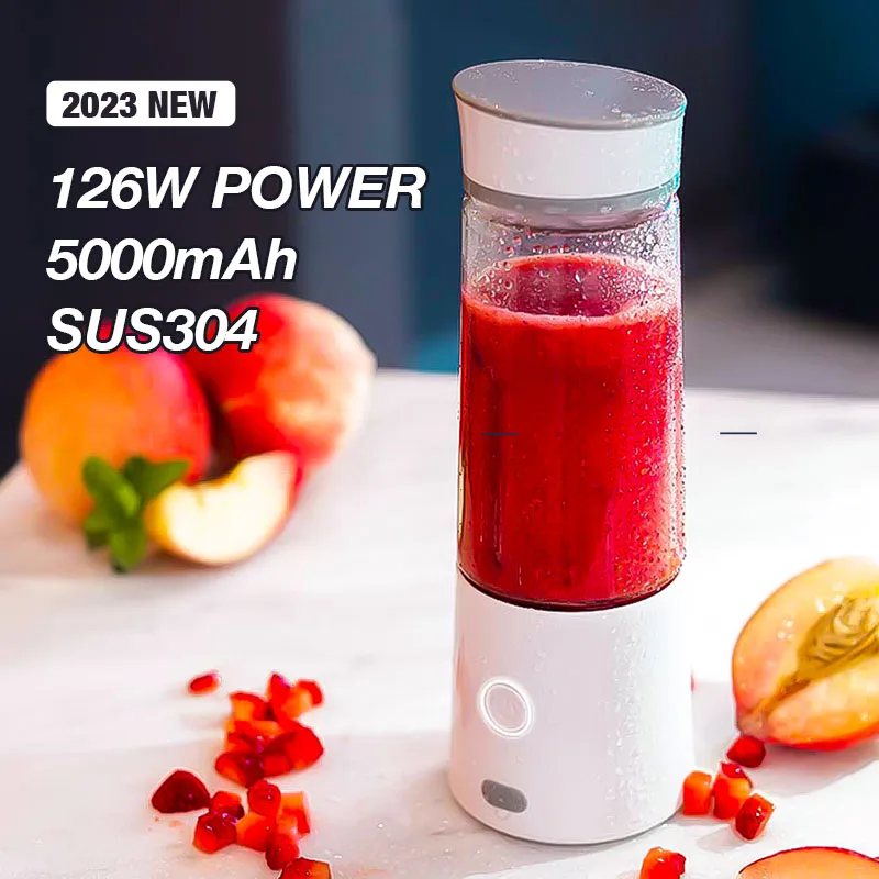 Portable Electric Juicer 126W Powerful Juicer Blender 5000mAh Rechargeable Portable Blender 400ml Fruit Blender Smoothie Maker 
Portable Electric Juicer 126W Powerful Juicer Blender 5000mAh Rechargeable Portable Blender 400ml Fruit Blender Smoothie Maker