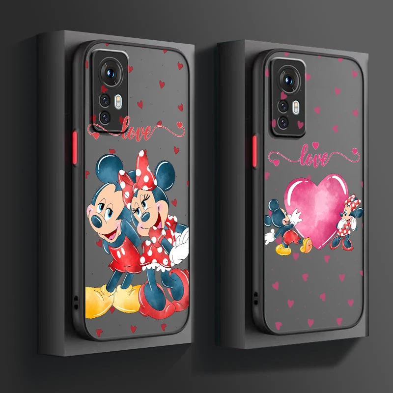 

Fashion Mickey Minnie For Xiaomi Mi 13 12 12S 12T 12X 11 11T 10 9T Lite Pro Ultra Frosted Translucent Hard Phone Case Fundas