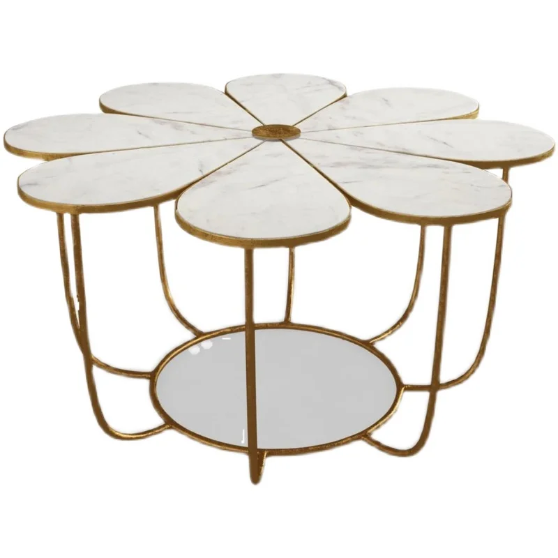Marble Surface Shaped Coffee Table Italian Nordic Art Tea Table Light Luxury Living Room Villa Petal Type 
Marble Surface Shaped Coffee Table Italian Nordic Art Tea Table Light Luxury Living Room Villa Petal Type