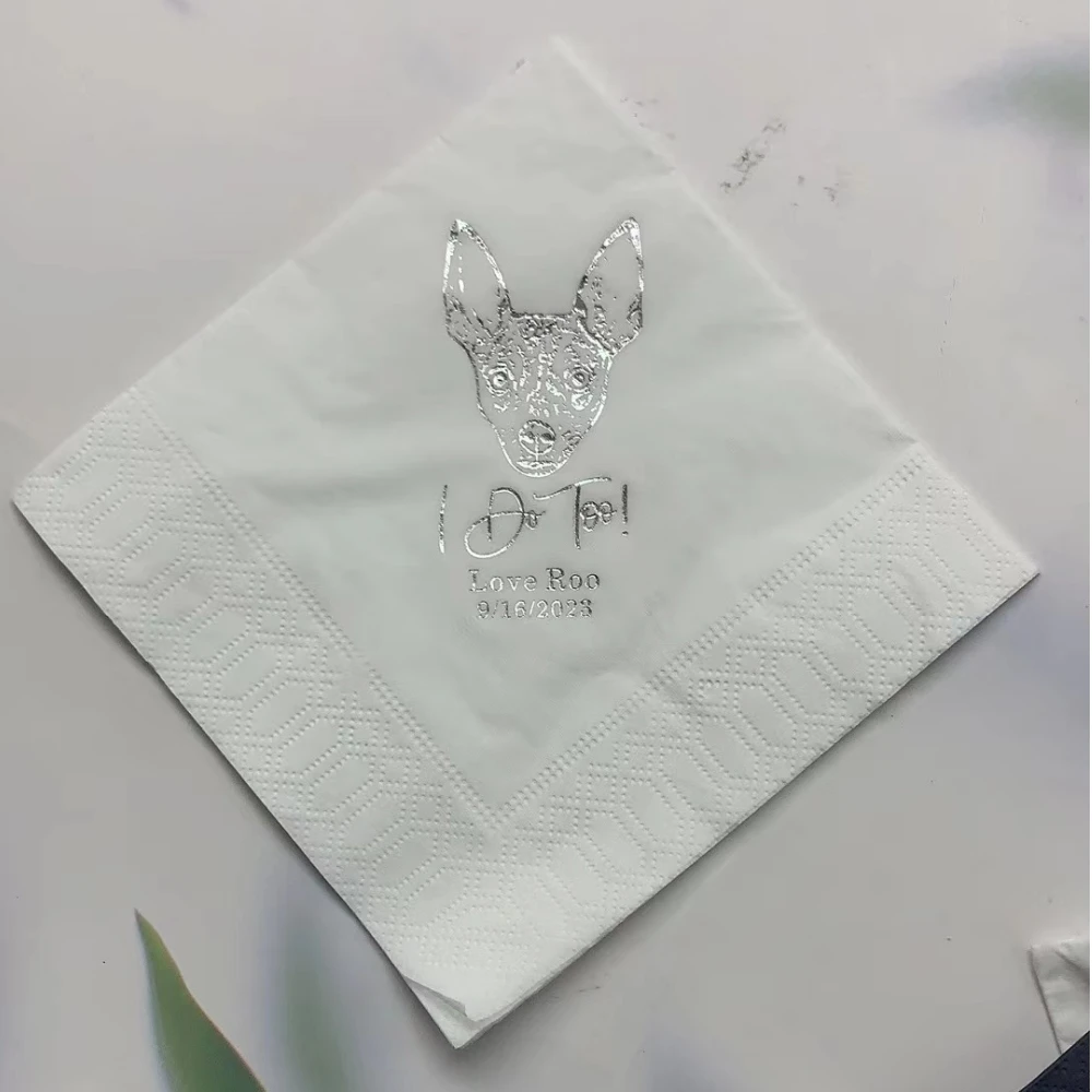 50pcs Custom Pet Wedding Paper Napkins, Personalized Dog Wedding Napkins,Dog Cocktail Napkins,I Do Too!Dog Birthday Party Napkin
50pcs Custom Pet Wedding Paper Napkins, Personalized Dog Wedding Napkins,Dog Cocktail Napkins,I Do Too!Dog Birthday Party Napkin