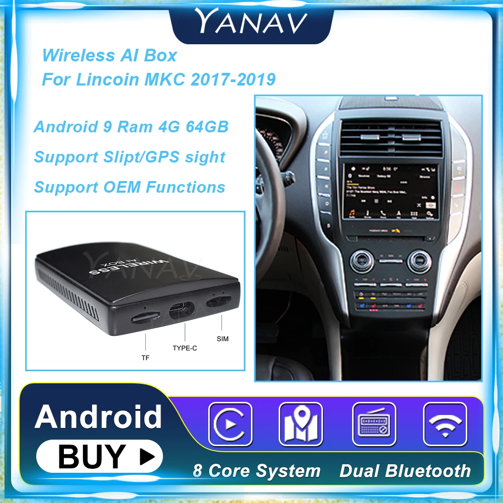 Android 4G 64 Гб Carplay Беспроводная Ai коробка для Lincion MKC 2017 2019 AI адаптер коробка мультимедиа Carbo Plug and Play видео Google
Android 4G 64 Гб Carplay Беспроводная Ai коробка для Lincion MKC 2017 2019 AI адаптер коробка мультимедиа Carbo Plug and Play видео Google