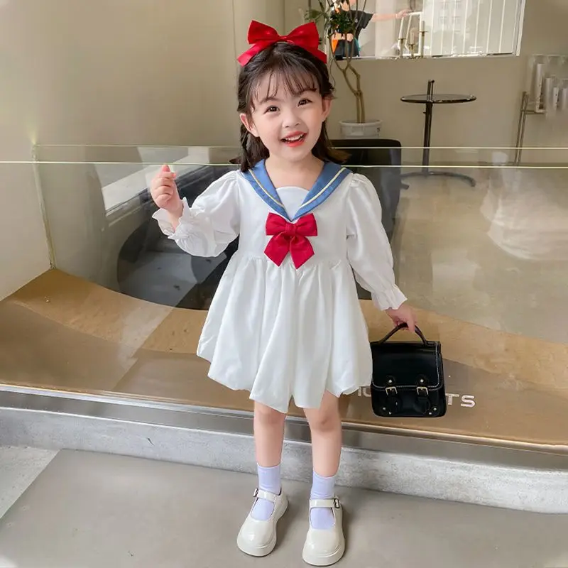 Sailor Moon Kawaii Girl Spring and Autumn Kids Fashion Princess Dress Girl Child Bow Tie Preppy Navy Collar Long Sleeve Dress
Sailor Moon Kawaii Girl Spring and Autumn Kids Fashion Princess Dress Girl Child Bow Tie Preppy Navy Collar Long Sleeve Dress