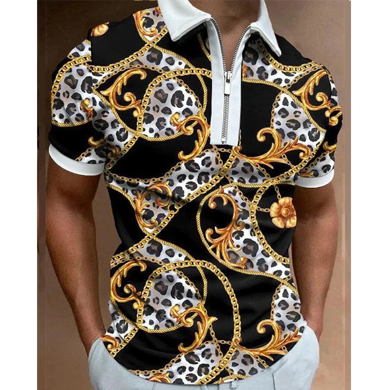 Luxury Men's Clothing Polo Shirts Casual Turn-Down Collar Zipper Floral Print Short Sleeve Tee Shirt Men Vintage Polos Tops New
Luxury Men's Clothing Polo Shirts Casual Turn-Down Collar Zipper Floral Print Short Sleeve Tee Shirt Men Vintage Polos Tops New