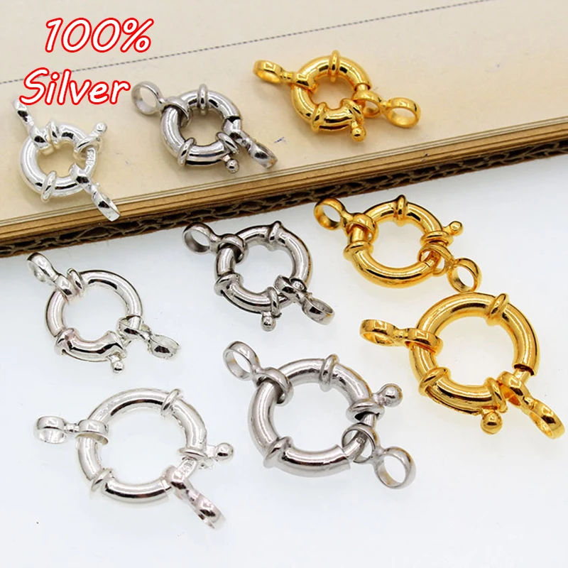 925 Sterling Silver Gold Color Buckle 10mm 12mm 15mm Lobster Clasps With Hoop DIY Jewelry Making Findings Connector Components
925 Sterling Silver Gold Color Buckle 10mm 12mm 15mm Lobster Clasps With Hoop DIY Jewelry Making Findings Connector Components