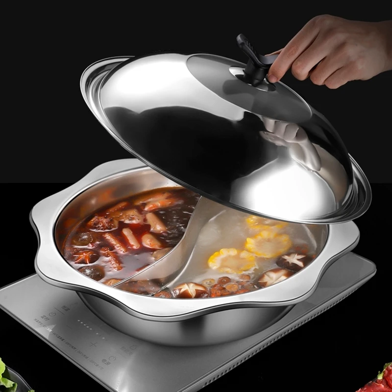 Gas Induction Cooker Mandarin Duck Hot Pot Divided Home Kitchen Stainless Steel Hotpot Fondue Chinoise Big Shabu Chafing Dish
Gas Induction Cooker Mandarin Duck Hot Pot Divided Home Kitchen Stainless Steel Hotpot Fondue Chinoise Big Shabu Chafing Dish