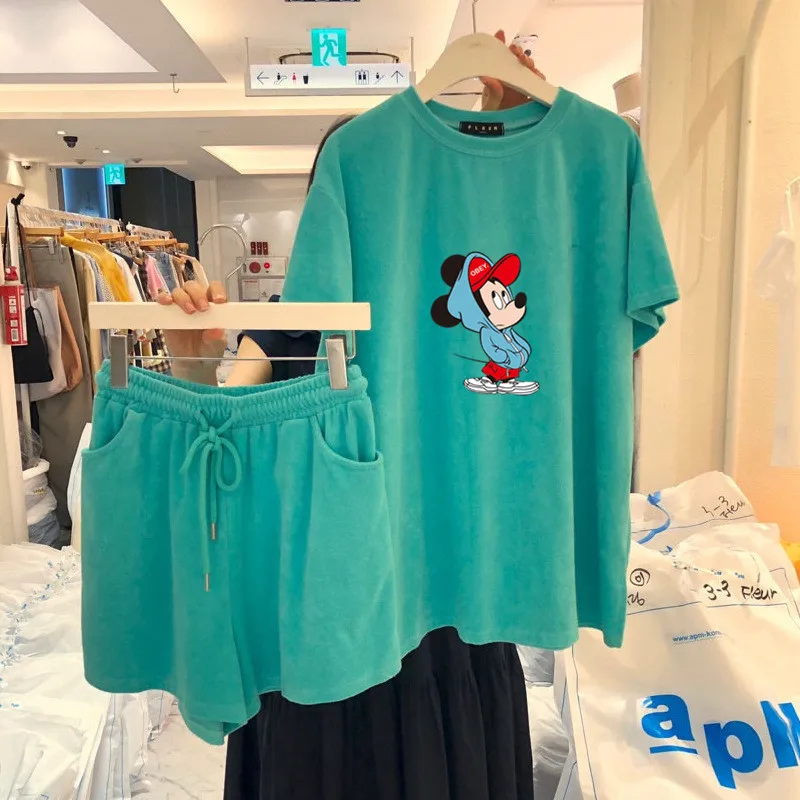 2pcs Disney Mickey Mouse Kawaii T Shirt Shorts Sets Sleeveless Tops Women Outfits Tee Shirt Femme Summer Clothes Sportswear
2pcs Disney Mickey Mouse Kawaii T Shirt Shorts Sets Sleeveless Tops Women Outfits Tee Shirt Femme Summer Clothes Sportswear