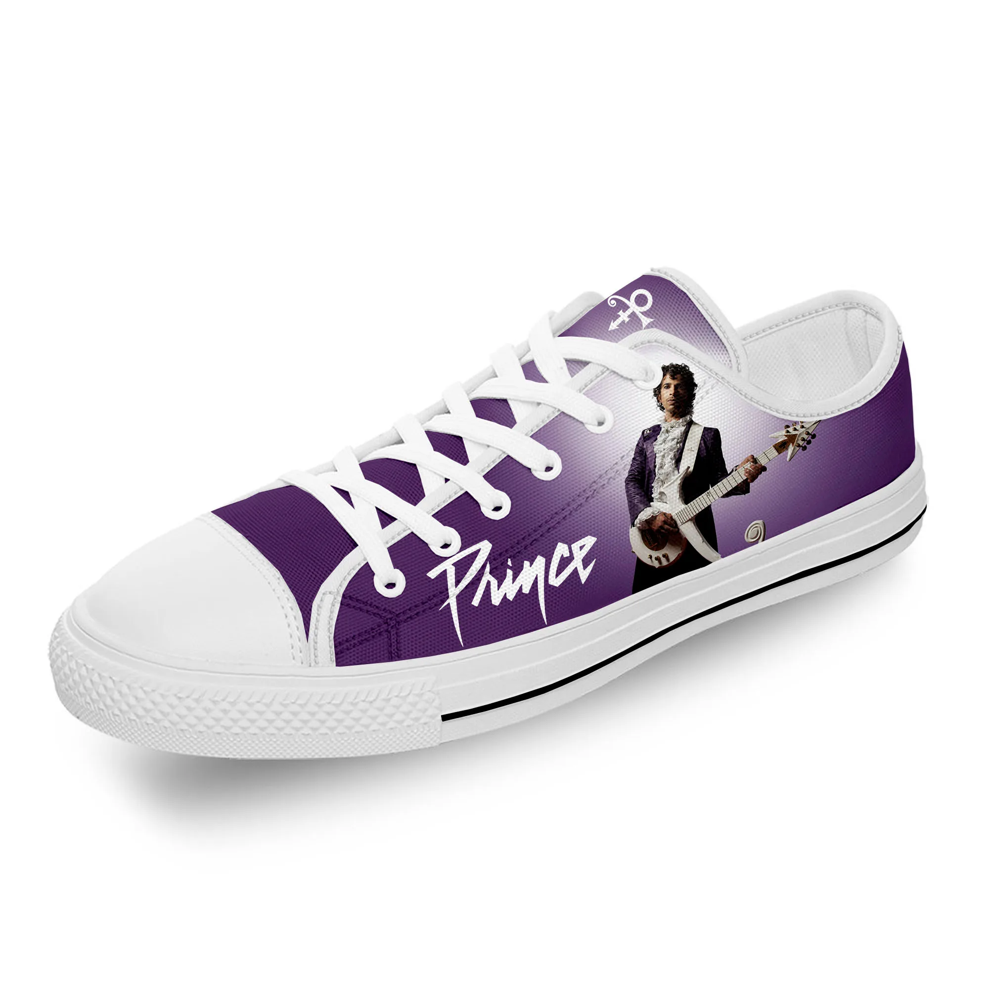 

Music Singer Prince Rogers Nelson Purple Rain White Cloth 3D Print Low Top Canvas Fashion Shoes Men Women Breathable Sneakers