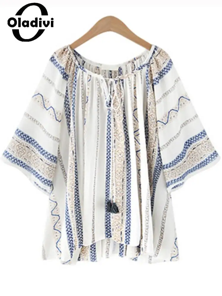 Oladivi Large Size Women Short Sleeve Striped Tops 2022 Summer New Blouses Casual Loose Oversized Shirts 6771 XL XXL 3XL 4XL 5XL
Oladivi Large Size Women Short Sleeve Striped Tops 2022 Summer New Blouses Casual Loose Oversized Shirts 6771 XL XXL 3XL 4XL 5XL