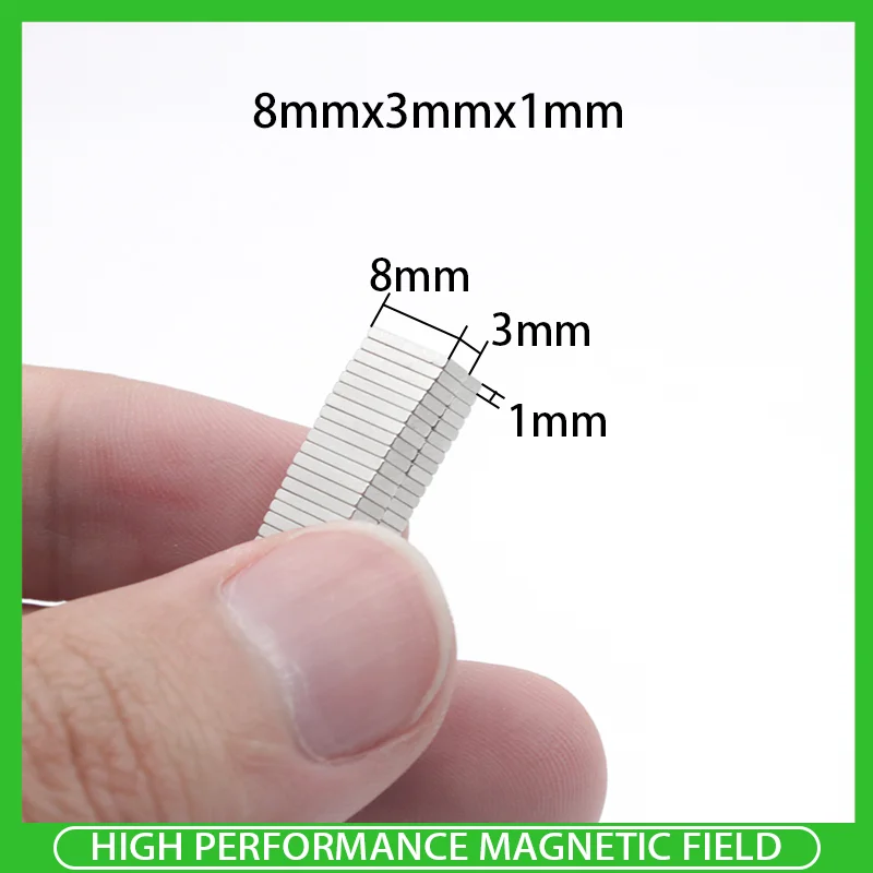 20~1000PCS 8x3x1mm Neodymium Magnet 8mm x 3mm x 1mm N35 NdFeB Block Super Powerful Strong Permanent Magnetic Disc
20~1000PCS 8x3x1mm Neodymium Magnet 8mm x 3mm x 1mm N35 NdFeB Block Super Powerful Strong Permanent Magnetic Disc