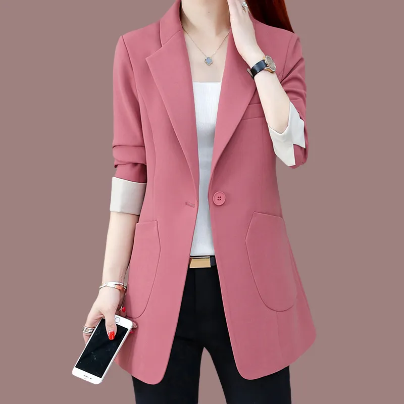 Mid-Length Blazer Coat Women 2022 New Spring One-Button Vintage Office Suit Jacket Long-Sleeved Street Top Chic Outerwear Female
Mid-Length Blazer Coat Women 2022 New Spring One-Button Vintage Office Suit Jacket Long-Sleeved Street Top Chic Outerwear Female
