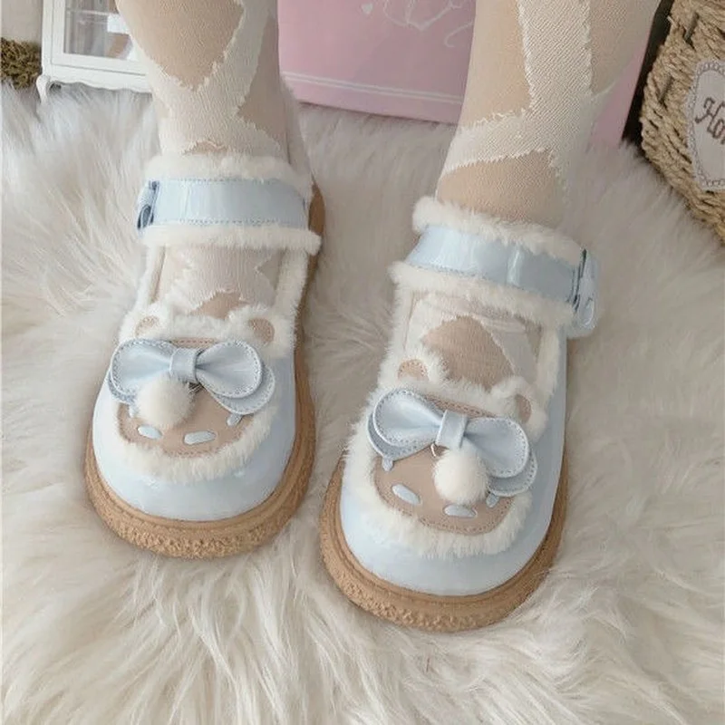Kawaii Plush Ball Women Mary Janes Fashion Patchwork Bow Ladies Footwear Winter Hook Loop Japanese Style Cute Lolita Shoes
Kawaii Plush Ball Women Mary Janes Fashion Patchwork Bow Ladies Footwear Winter Hook Loop Japanese Style Cute Lolita Shoes