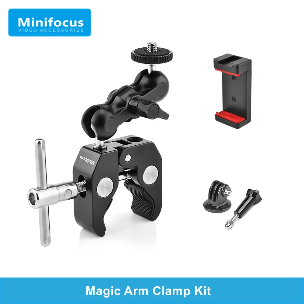 Metal Super Clamp with Double Ball Head Magic Arm 1/4'' 3/8'' Screw Hole for Gopro Mount Camera Monitor LED Light Mic Smartphone
Metal Super Clamp with Double Ball Head Magic Arm 1/4'' 3/8'' Screw Hole for Gopro Mount Camera Monitor LED Light Mic Smartphone
