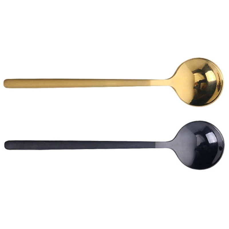 2 Pcs 304 Stainless Steel Coffee Spoon With Long Handle Dessert Tea Spoon Set Kitchen Accessories, Black & Gold
2 Pcs 304 Stainless Steel Coffee Spoon With Long Handle Dessert Tea Spoon Set Kitchen Accessories, Black & Gold