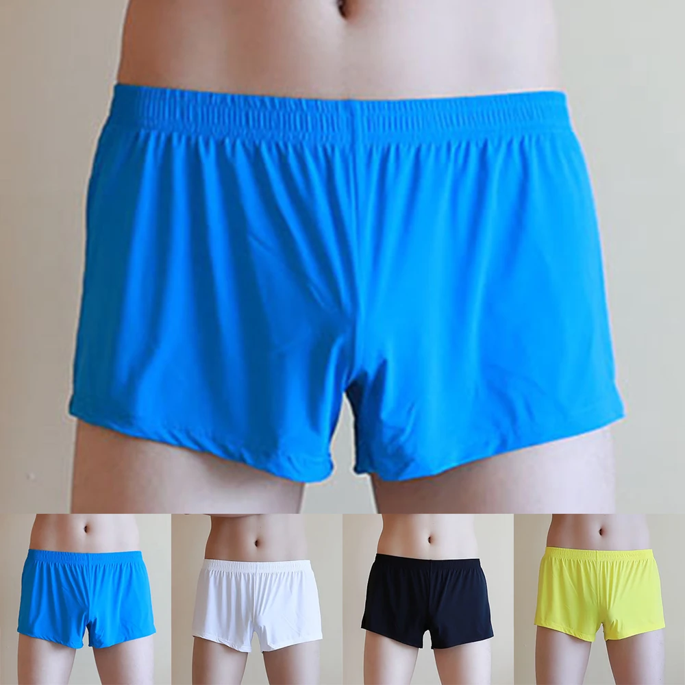 Loose Men Underpants Comfortable Ice Silk Stretchable Comfort Boxer Brief Solid Sexy Men Solid Underpants For Home
Loose Men Underpants Comfortable Ice Silk Stretchable Comfort Boxer Brief Solid Sexy Men Solid Underpants For Home