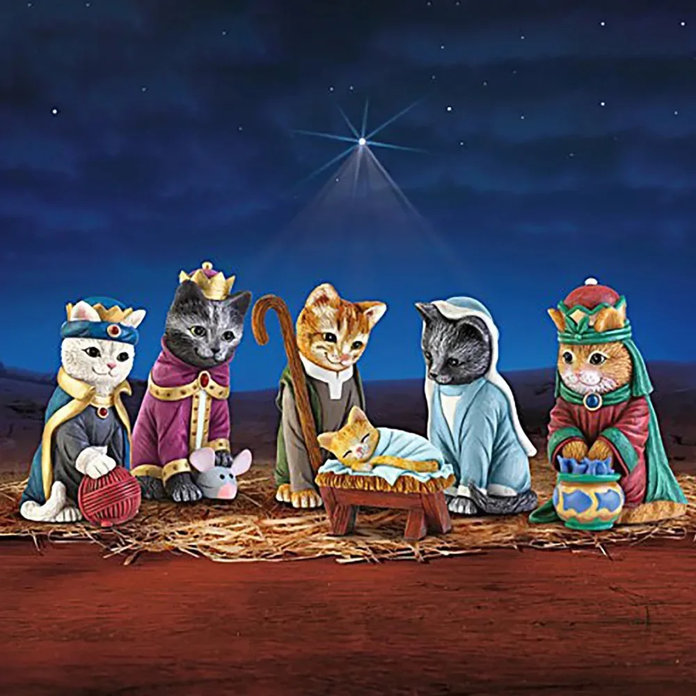 Nativity Royal Cats Xmas Decoration Resin Cat Figure Crafts Animal Cat Birth of Jesus Nativity Scene Ornament Collection Decor
Nativity Royal Cats Xmas Decoration Resin Cat Figure Crafts Animal Cat Birth of Jesus Nativity Scene Ornament Collection Decor