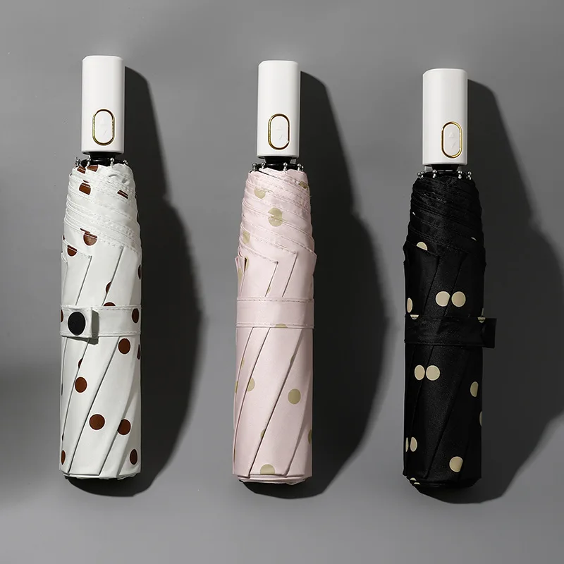 Black Coating Creative Three-Folding Automatic Umbrella Rain Women High Quality Fashion Lady Portable Parasol
Black Coating Creative Three-Folding Automatic Umbrella Rain Women High Quality Fashion Lady Portable Parasol