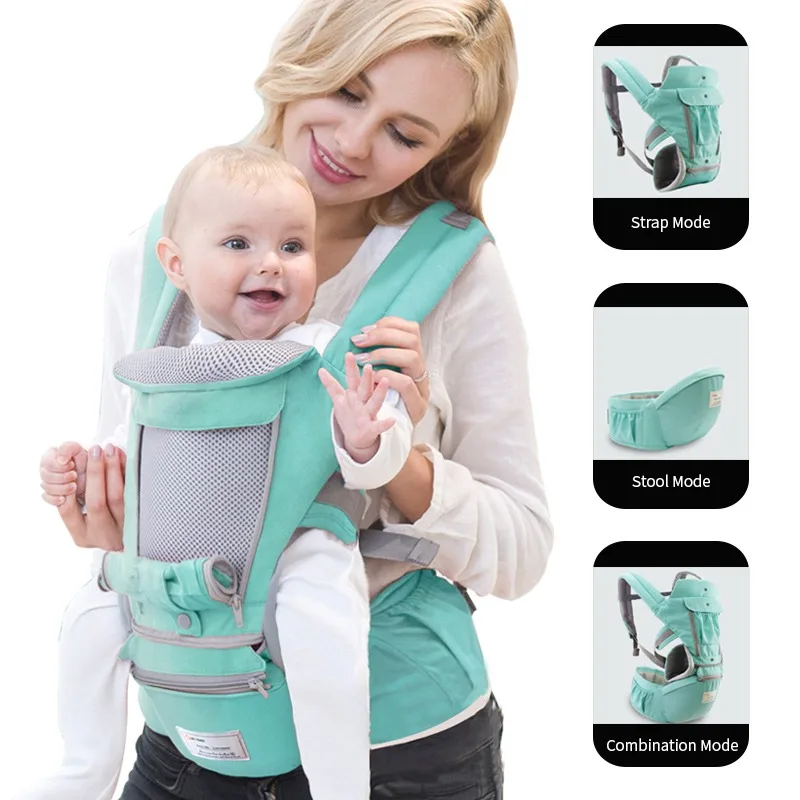

Hot Sale 0-36 Months Ergonomic Baby Carrier Infant Kid Hipseat Sling Front Facing Kangaroo Baby Wrap Carrier for Baby Travel