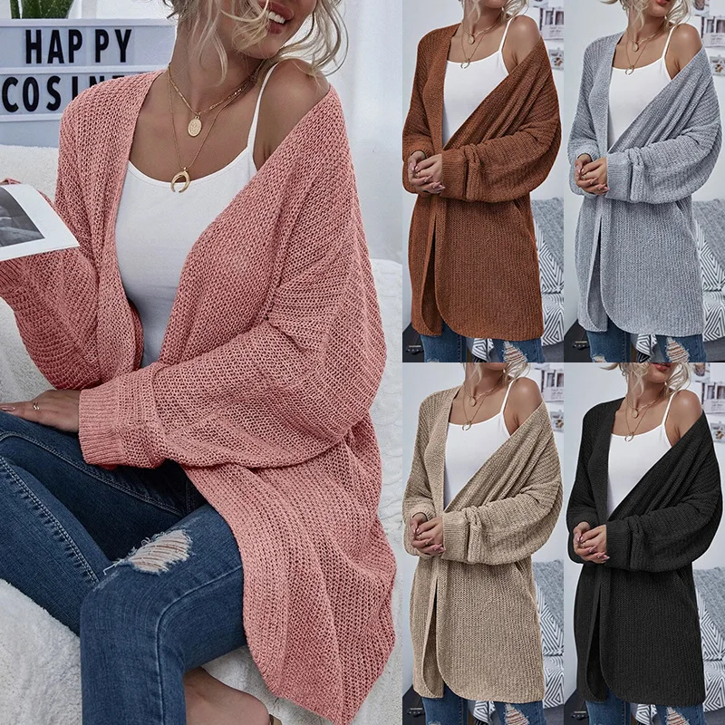 New Top Women long cardigan knitted sweaters woman 2021 autumn and winter solid V-neck loose coat casual fashion sweater jacket
New Top Women long cardigan knitted sweaters woman 2021 autumn and winter solid V-neck loose coat casual fashion sweater jacket