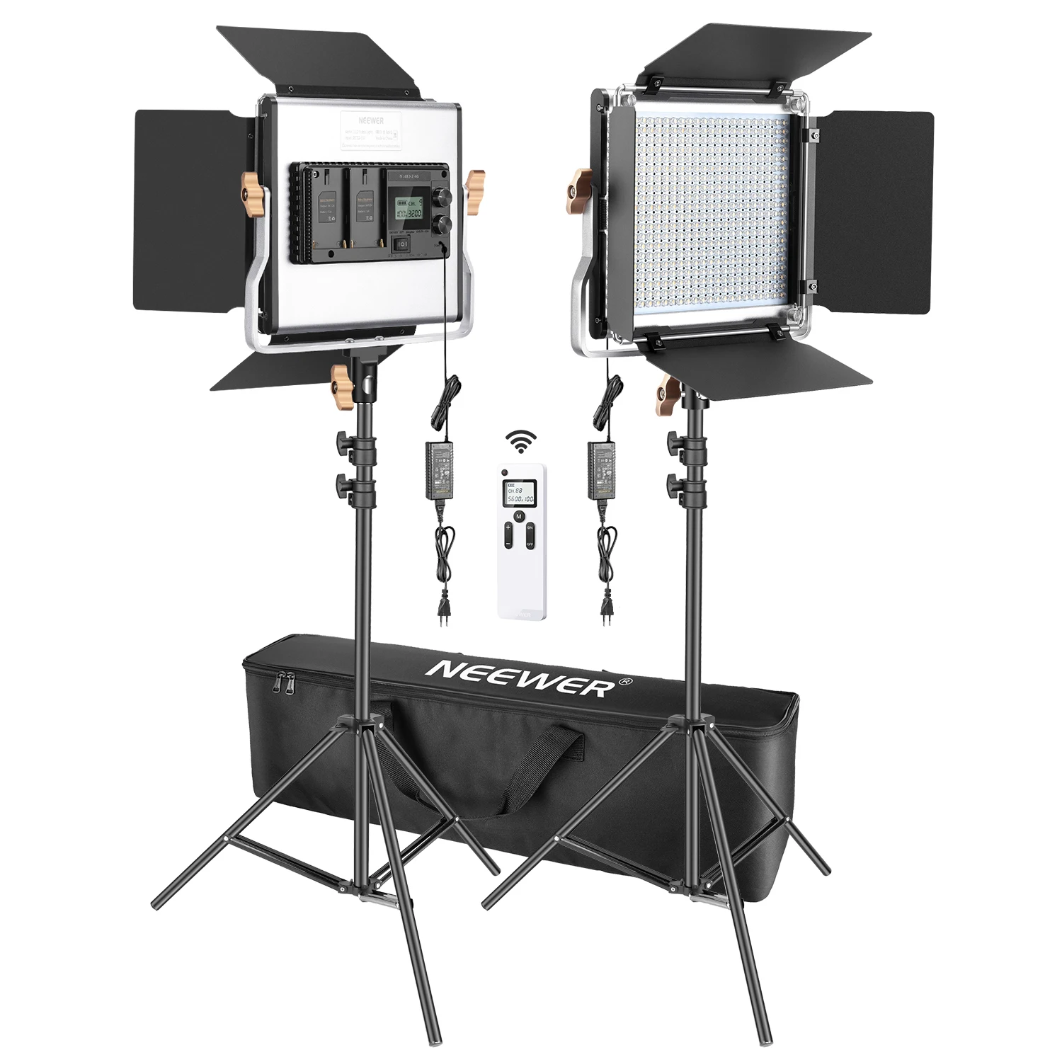 Neewer 2 Packs Advanced 2.4G 480 LED Video Light Photography Lighting Kit With Bag, Dimmable Bi-Color LED Panel With LCD Screen
Neewer 2 Packs Advanced 2.4G 480 LED Video Light Photography Lighting Kit With Bag, Dimmable Bi-Color LED Panel With LCD Screen
