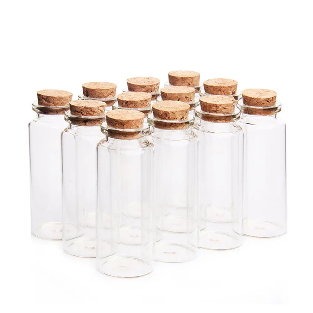 

12pcs/lot Glass Bottle 30*70mm 30ml Test Tube Cork Stopper Mini Spice Bottles Container Small DIY Jars Vials Tiny Bottles glass