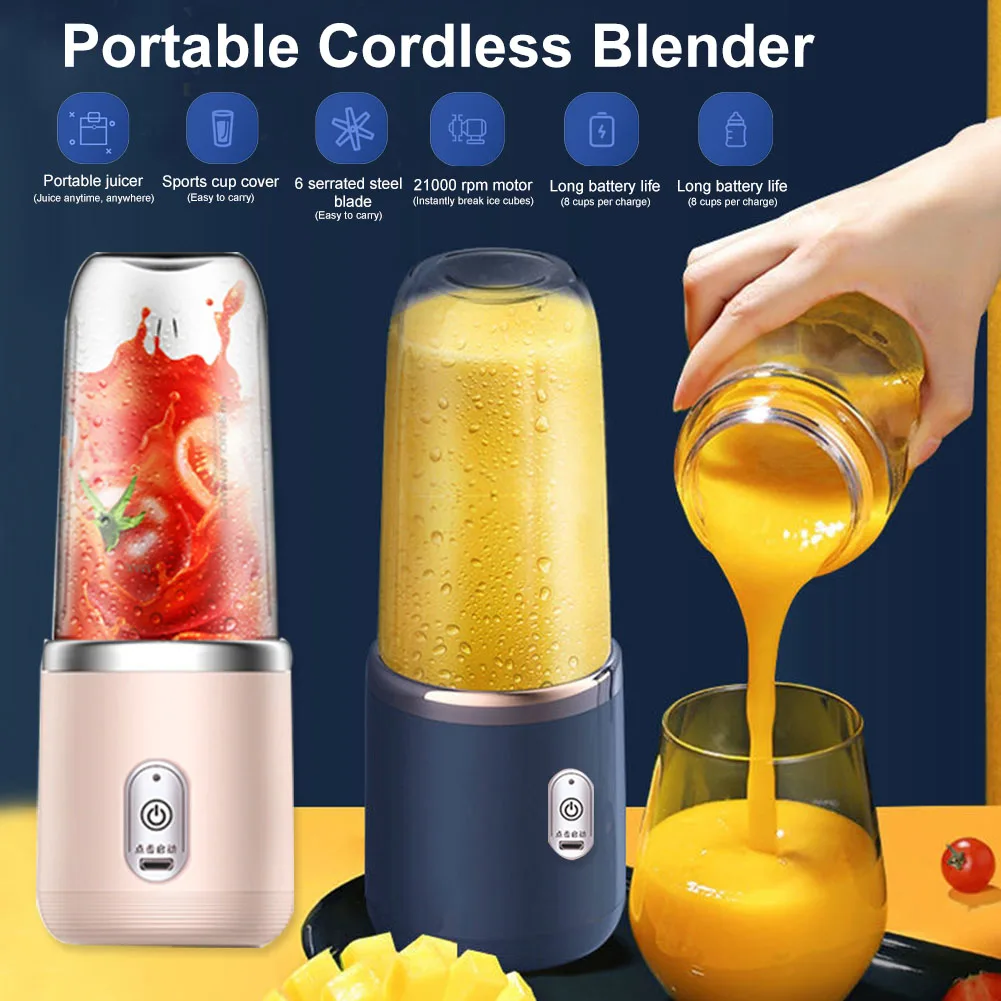 400ml Personal Blender Rechargeable Cordless Blender Cup Portable Mixer Juicer Cup for Smoothie Milkshake Juice Baby Food
400ml Personal Blender Rechargeable Cordless Blender Cup Portable Mixer Juicer Cup for Smoothie Milkshake Juice Baby Food
