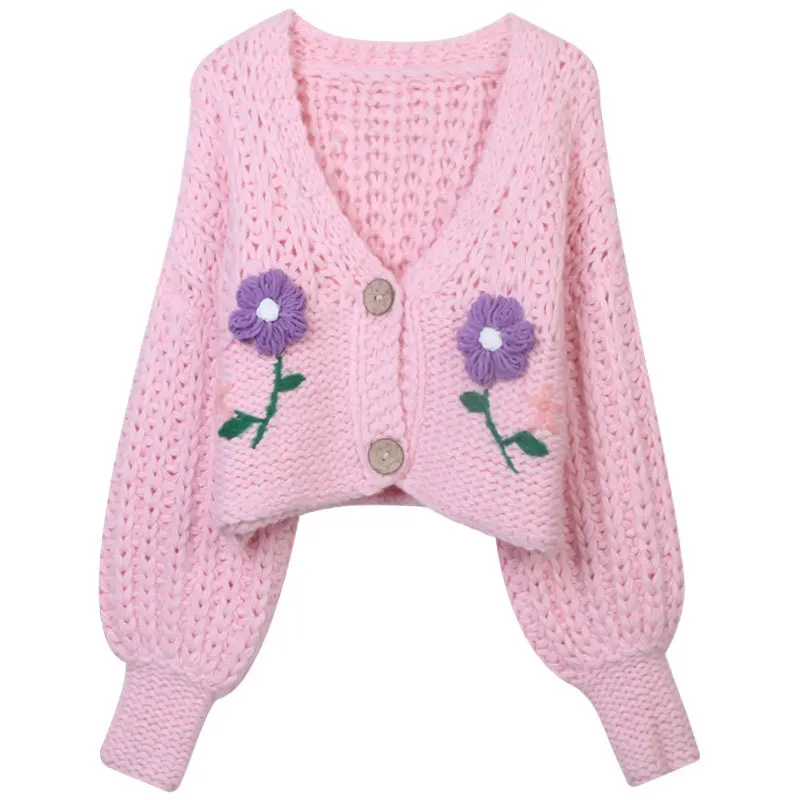 Pink Sweater Cardigans Women Knitted Crop Tops Y2K Style Jersey Handmade Crochet Outwear Autumn Winter Fashion Japanese Korean 
Pink Sweater Cardigans Women Knitted Crop Tops Y2K Style Jersey Handmade Crochet Outwear Autumn Winter Fashion Japanese Korean