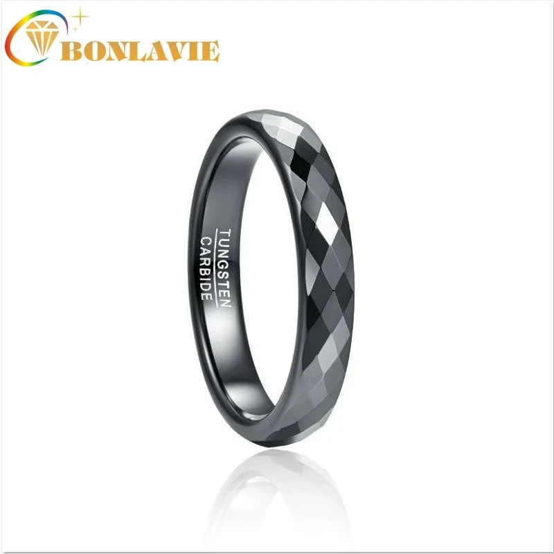BONLAVIE 4mm Tungsten Carbide Ring Black Polished Finish Rhombic Cut Wedding Ring Comfort Fit Women Men Ring 
BONLAVIE 4mm Tungsten Carbide Ring Black Polished Finish Rhombic Cut Wedding Ring Comfort Fit Women Men Ring