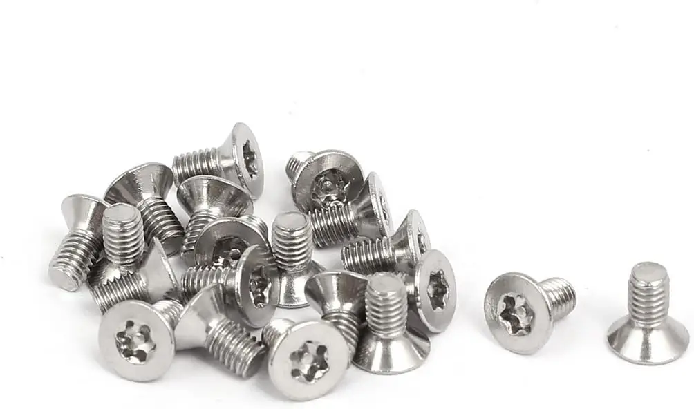 M3x6mm 304 Stainless Steel Torx Security Flat Head Anti Theft Screws 20pcs 
M3x6mm 304 Stainless Steel Torx Security Flat Head Anti Theft Screws 20pcs
