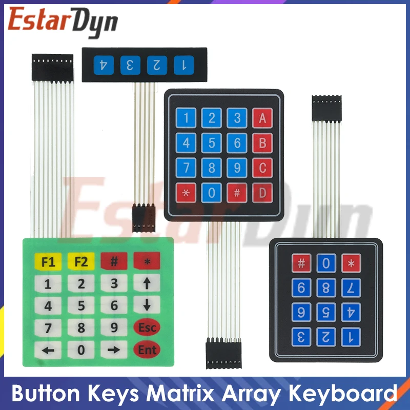 

4 12 16 20 Key Button Membrane Switch 1x4 3x4 4x4 4x5 Keys Matrix Array Keyboard Keypad Control Panel DIY Kit For Arduino