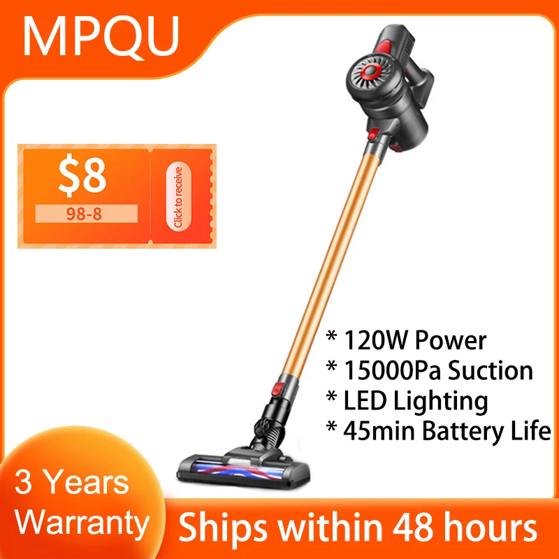 15000Pa 120W Handheld Wireless Vacuum Cleaner For Home Car Electric Portable Vertical Carpet Pet Hair Cleaning Machine Led Light
15000Pa 120W Handheld Wireless Vacuum Cleaner For Home Car Electric Portable Vertical Carpet Pet Hair Cleaning Machine Led Light