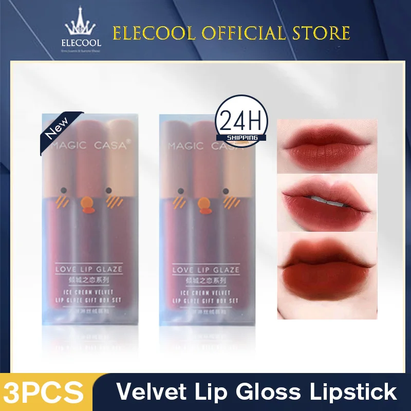 

Set Lip Glaze Lasting Colored Lipstick Velvet Matte Lipstick Cosmetics Lip Tint Mud Cute Lipgloss Set Lips Makeup Lip Gloss