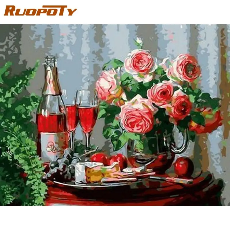 RUOPOTY Oil Painting By Numbers Handpainted Picture Drawing Rose And Wine Diy Crafts On Canvas Gift For Adults Home Garden
RUOPOTY Oil Painting By Numbers Handpainted Picture Drawing Rose And Wine Diy Crafts On Canvas Gift For Adults Home Garden