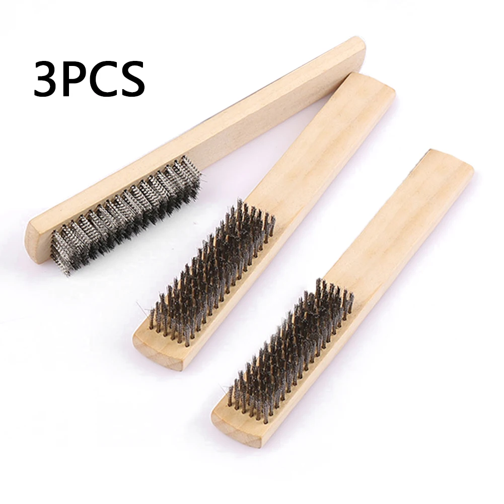 3pcs Wood Handle Stainless Steel Wire Brush Copper Brush For Industrial Devices Surface/Inner Polishing Grinding Cleaning
3pcs Wood Handle Stainless Steel Wire Brush Copper Brush For Industrial Devices Surface/Inner Polishing Grinding Cleaning